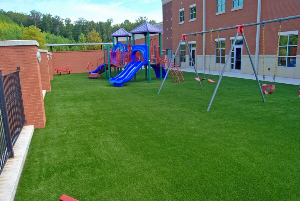 Synthetic grass commercial playground