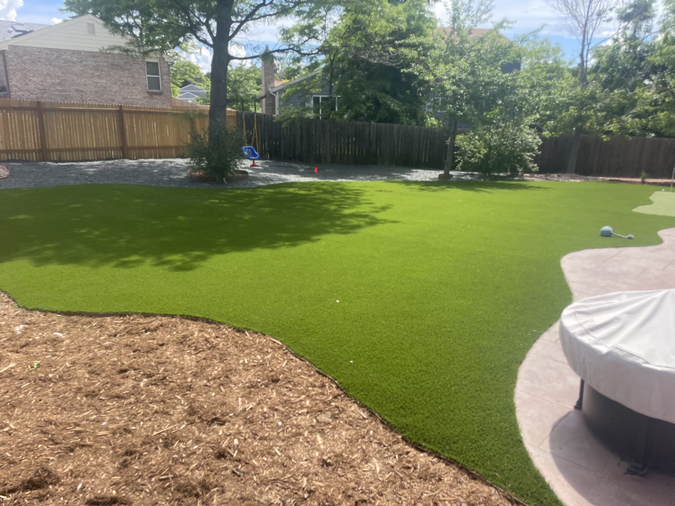 synthetic turf behind home