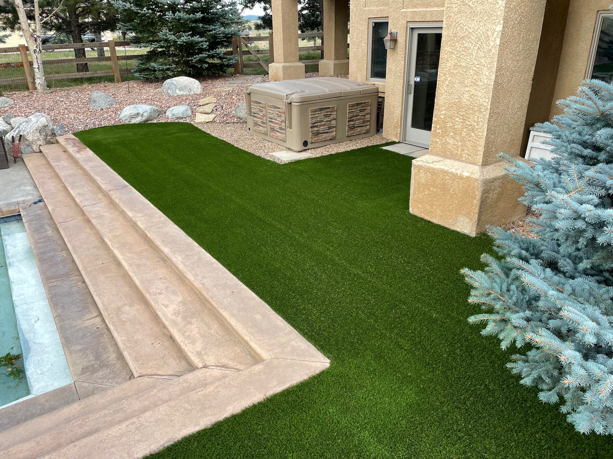 artificial grass in backyard