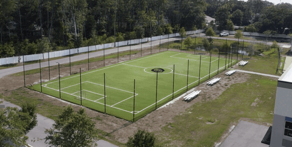 Drone image soccer field Grass365 Jacksonville